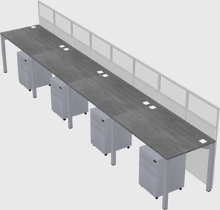 Shared rectangular cubicle