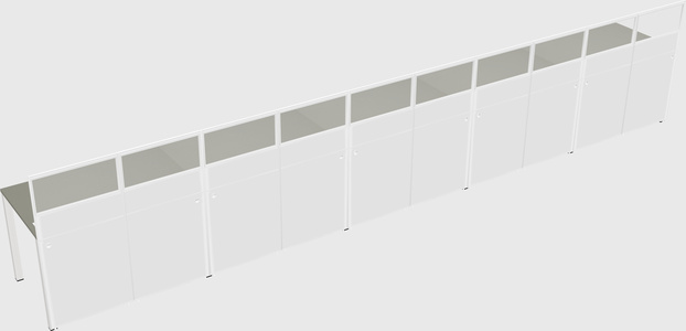 Shared rectangular cubicle