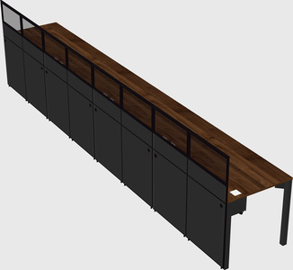 Shared rectangular cubicle
