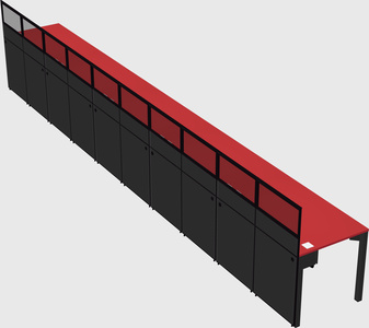 Shared rectangular cubicle