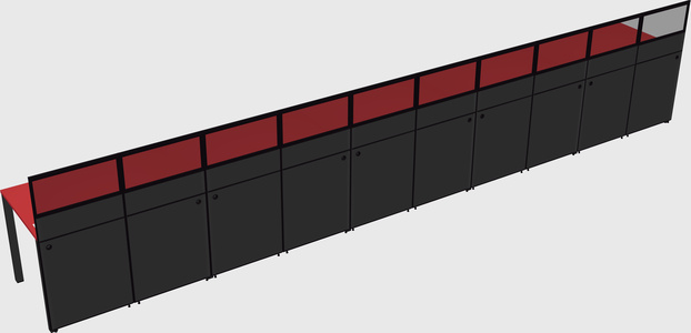 Shared rectangular cubicle
