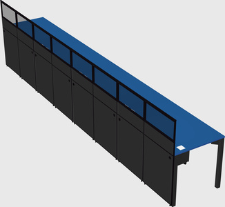 Shared rectangular cubicle