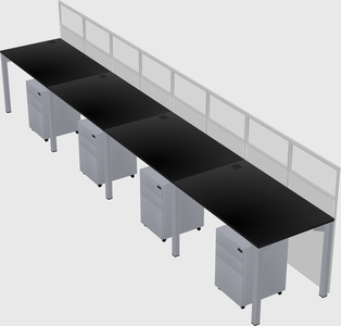 Shared rectangular cubicle