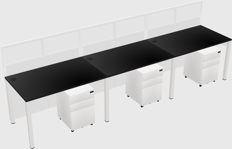 Shared rectangular cubicle