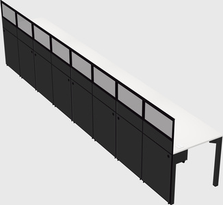 Shared rectangular cubicle