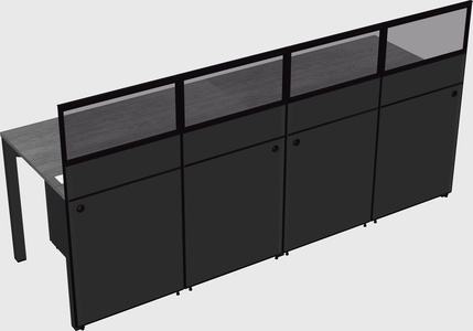 Shared rectangular cubicle