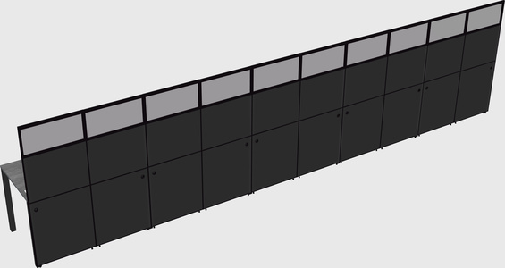 Shared rectangular cubicle