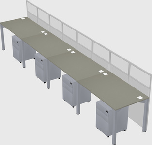 Shared rectangular cubicle