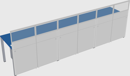 Shared rectangular cubicle