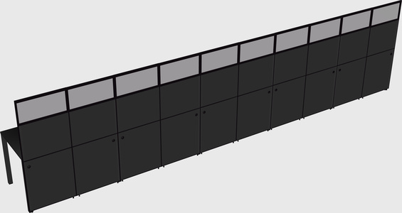 Shared rectangular cubicle
