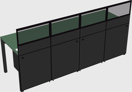 Shared rectangular cubicle