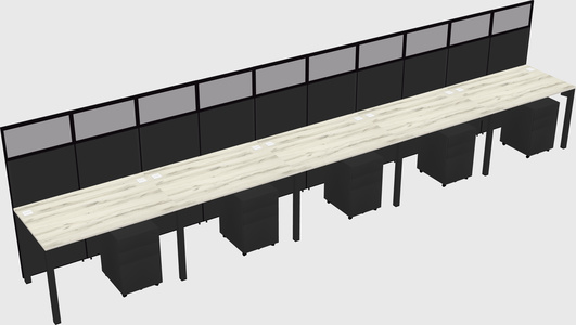 Shared rectangular cubicle