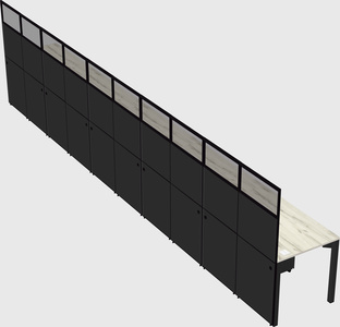 Shared rectangular cubicle