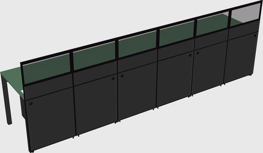 Shared rectangular cubicle