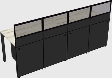 Shared rectangular cubicle