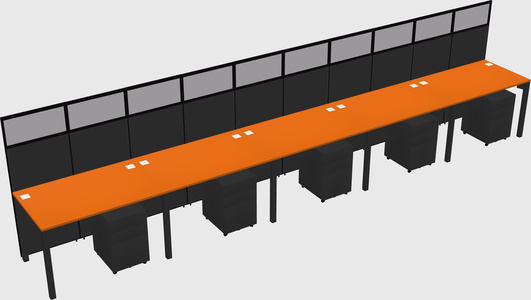 Shared rectangular cubicle