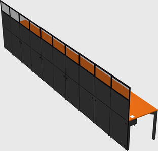 Shared rectangular cubicle