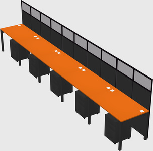 Shared rectangular cubicle