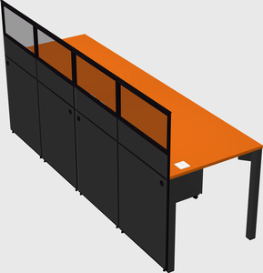 Shared rectangular cubicle