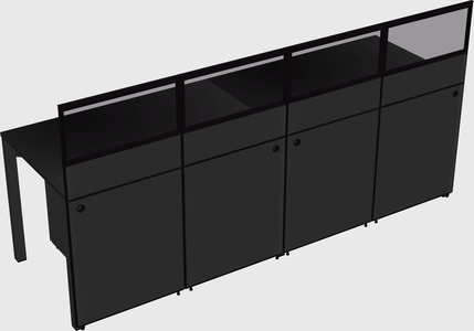 Shared rectangular cubicle