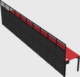 Shared rectangular cubicle