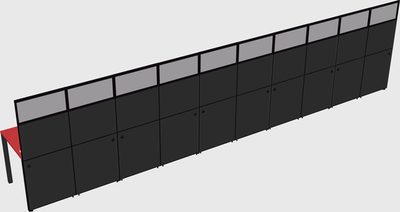 Shared rectangular cubicle