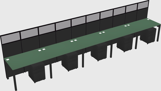 Shared rectangular cubicle