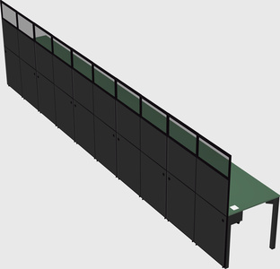 Shared rectangular cubicle