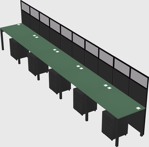 Shared rectangular cubicle