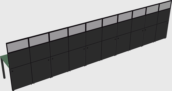Shared rectangular cubicle