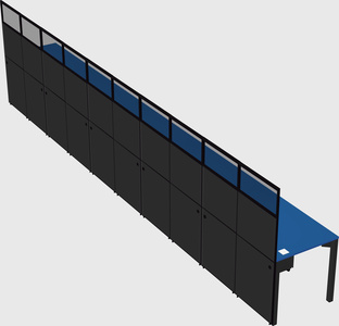 Shared rectangular cubicle