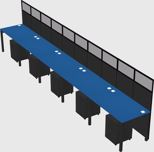 Shared rectangular cubicle