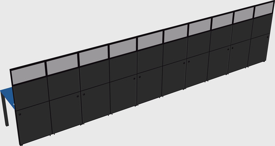 Shared rectangular cubicle