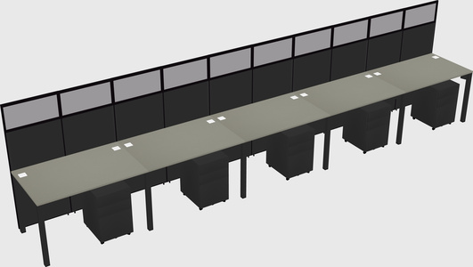 Shared rectangular cubicle