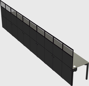 Shared rectangular cubicle