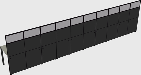 Shared rectangular cubicle