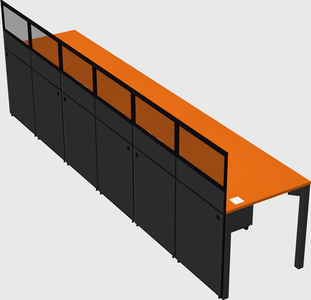 Shared rectangular cubicle