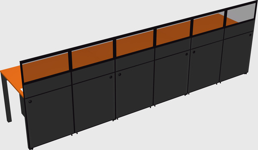 Shared rectangular cubicle