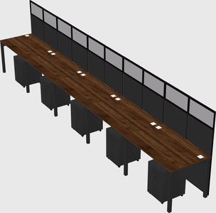Shared rectangular cubicle