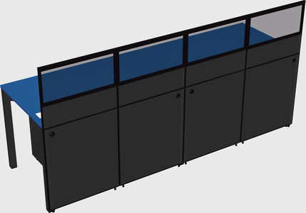Shared rectangular cubicle