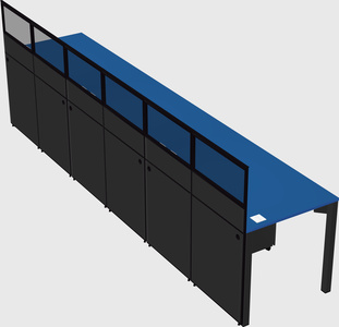 Shared rectangular cubicle