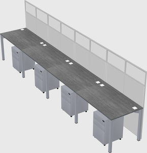 Shared rectangular cubicle