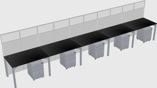 Shared rectangular cubicle