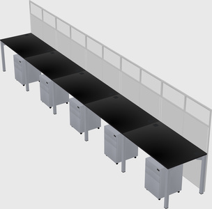 Shared rectangular cubicle