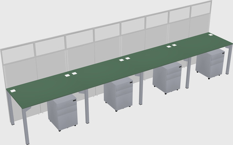 Shared rectangular cubicle