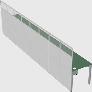 Shared rectangular cubicle