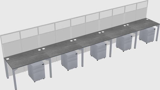 Shared rectangular cubicle