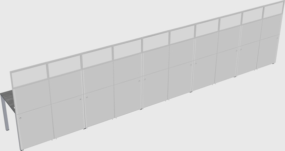 Shared rectangular cubicle