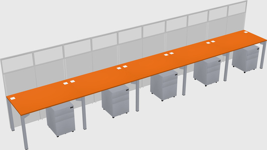 Shared rectangular cubicle