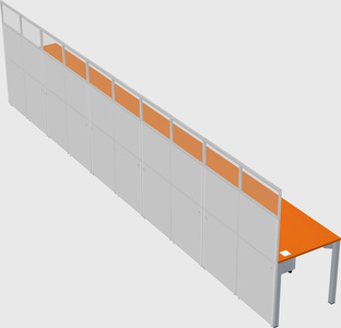 Shared rectangular cubicle